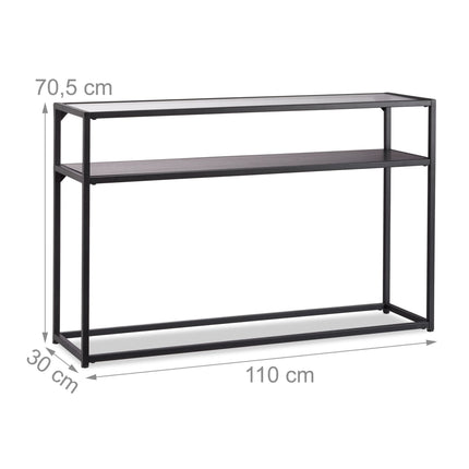Console table glass metal