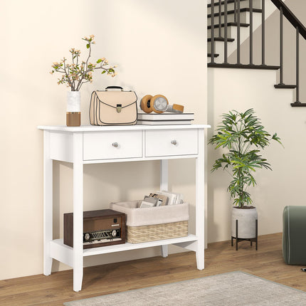 Console table in solid wood with drawers - 80 x 40 x 75 cm