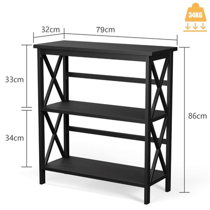 Console table made of wood with anti-tip protection and sturdy frame. Modern side table 79 x 32 x 86 cm black