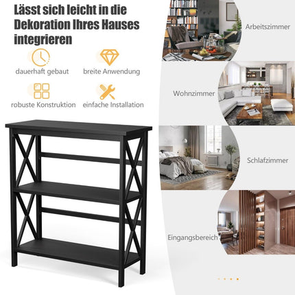 Console table made of wood with anti-tip protection and sturdy frame. Modern side table 79 x 32 x 86 cm black