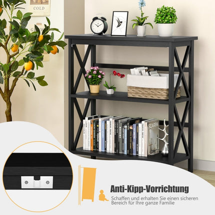Console table made of wood with anti-tip protection and sturdy frame. Modern side table 79 x 32 x 86 cm black