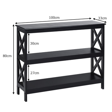 Console table side table industrial design with shelf hallway table 100 x 33 x 80 cm black