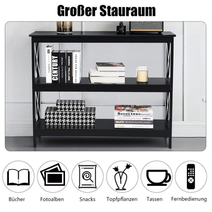 Console table side table industrial design with shelf hallway table 100 x 33 x 80 cm black