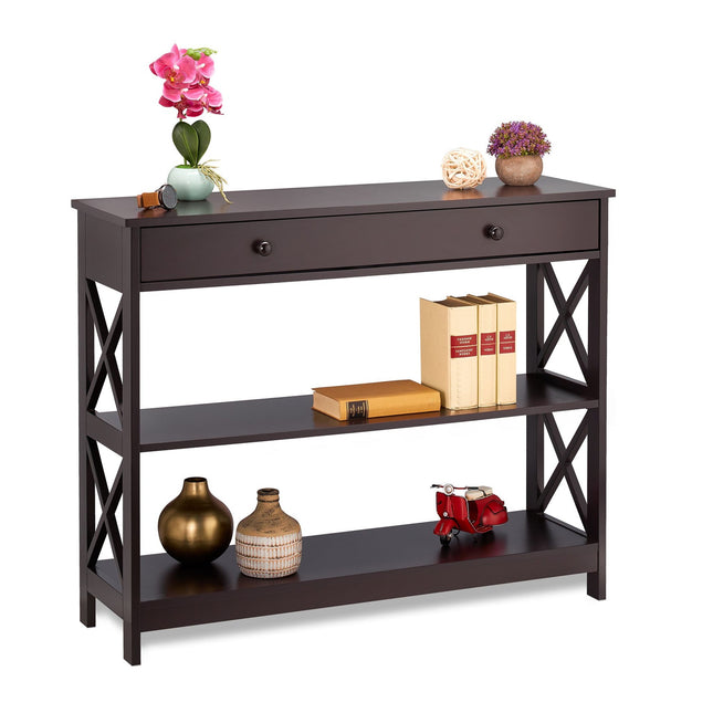 Console table with drawer and shelf