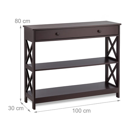 Console table with drawer and shelf