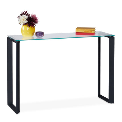Console table with glass table top
