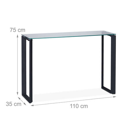 Console table with glass table top