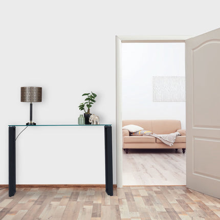 Console table with glass table top