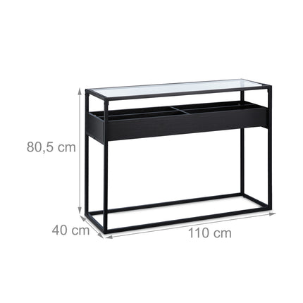 Console table with storage compartment