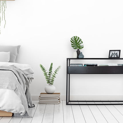 Console table with storage compartment