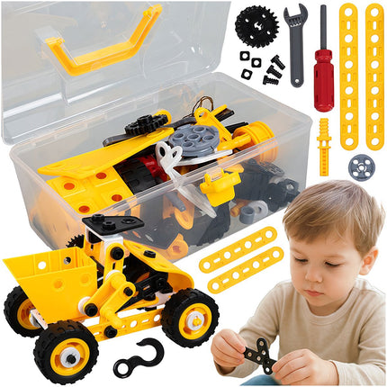 Construction Blocks Set, 100 Pieces, Vehicles, Educational