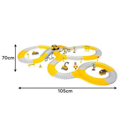 Construction Car Track Set with 255 Pieces for Kids