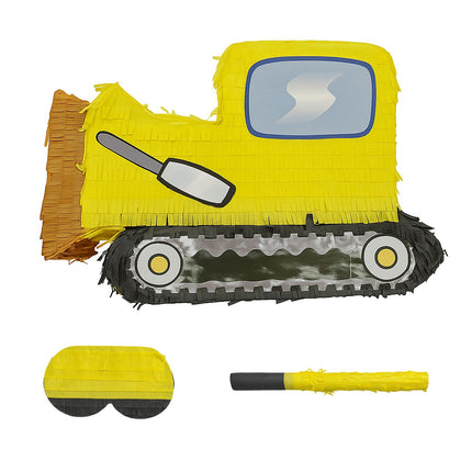Construction Vehicle Piñata Set with Bat & Mask
