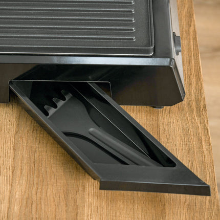 Electric contact grill, 2000W, adjustable thermostat, foldable