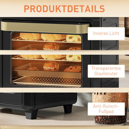 Convection Mini Oven, Air Fryer, Timer, 10L, Black