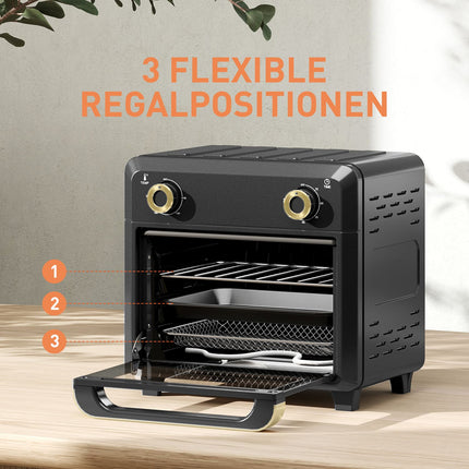 Convection Mini Oven, Air Fryer, Timer, 10L, Black