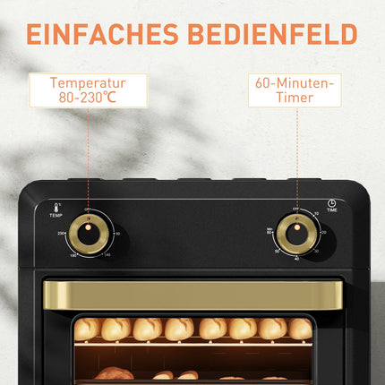 Convection Mini Oven, Air Fryer, Timer, 10L, Black