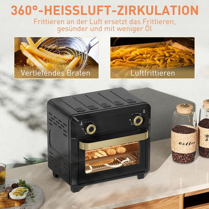Convection Mini Oven, Air Fryer, Timer, 10L, Black