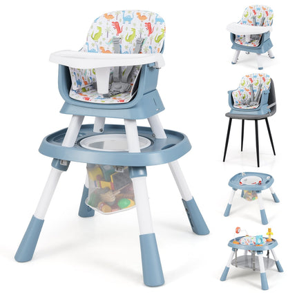 Convertible 16-in-1 Baby High Chair with Tray & Harness
