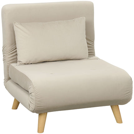 Convertible 3-in-1 Sofa Bed, Adjustable Backrest, Beige