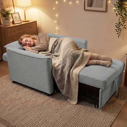 Convertible 3-in-1 Sofa Chair Bed, Adjustable Backrest, Gray