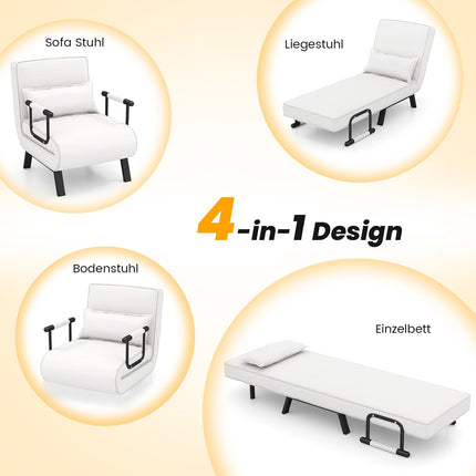 Convertible 4-in-1 Sleeper Chair with Adjustable Backrest