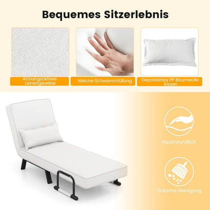 Convertible 4-in-1 Sleeper Chair with Adjustable Backrest