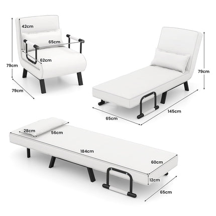 Convertible 4-in-1 Sleeper Chair with Adjustable Backrest