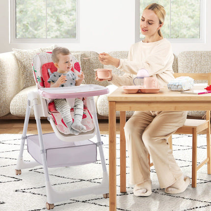 Convertible Baby High Chair, 4-in-1 Folding, Adjustable Height