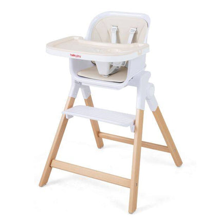 Convertible Baby High Chair with Adjustable Tray, Beige