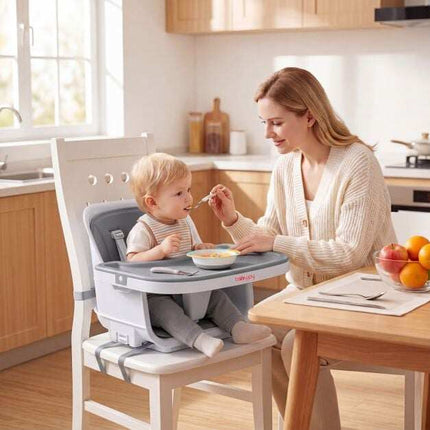 Convertible Baby High Chair with Adjustable Tray, Gray