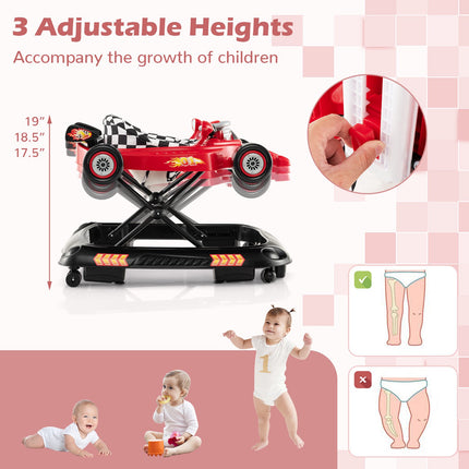Convertible Baby Walker With Music Tray, 3 Heights, Foldable