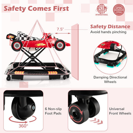 Convertible Baby Walker With Music Tray, 3 Heights, Foldable