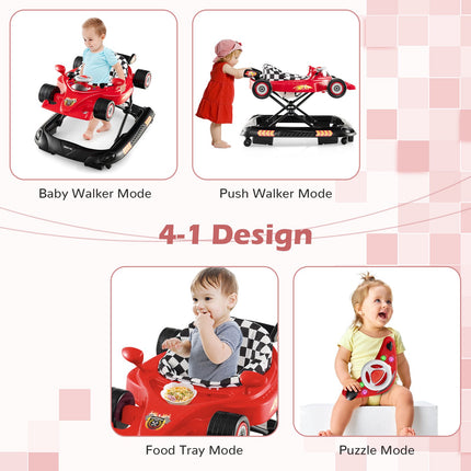 Convertible Baby Walker With Music Tray, 3 Heights, Foldable