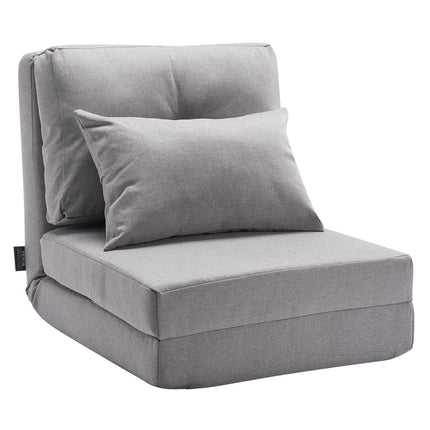 Convertible Floor Chair Bed, 5-Position Adjustable, Gray