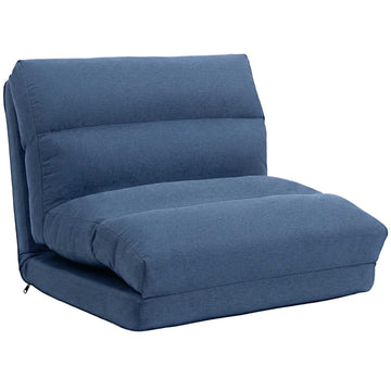 Convertible Floor Chair Bed, Adjustable Backrest, Dark Blue