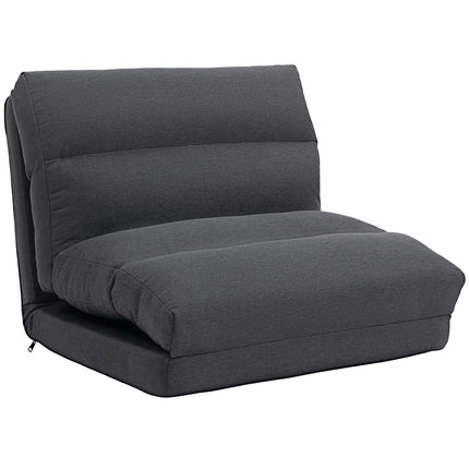 Convertible Floor Chair with Adjustable Backrest, Dark Grey