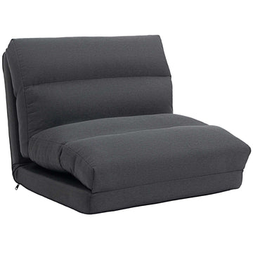 Convertible Floor Chair with Adjustable Backrest, Dark Grey