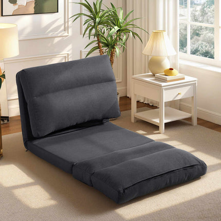 Convertible Floor Chair with Adjustable Backrest, Dark Grey