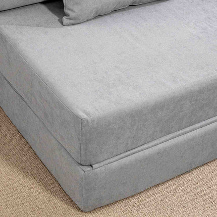 Convertible Floor Sofa Bed – Foam, Light Grey, Includes Pillow