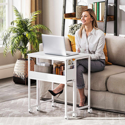 Convertible Folding Desk with Open Shelf, White