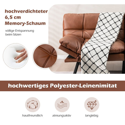 Convertible Futon Sofa Bed with Adjustable Backrest