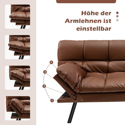 Convertible Futon Sofa Bed with Adjustable Backrest