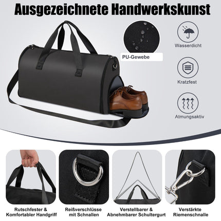 Convertible Garment Bag, Shoe Compartment, 50L PU
