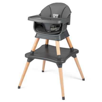 Convertible High Chair 9-in-1, Removable Tray, Dark Grey