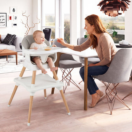 Convertible High Chair 9-in-1, Removable Tray, Grey