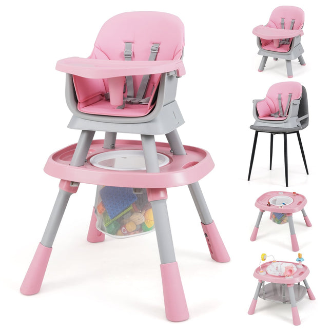 Convertible High Chair Set with Tray & 5-Point Harness