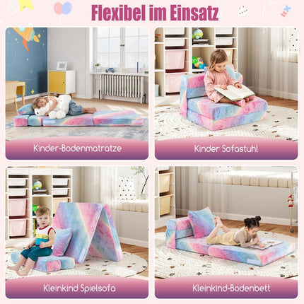 Convertible Kids Sofa Bed with Cushion – Glows in Dark