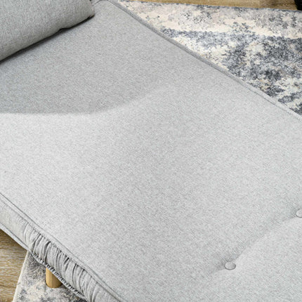 Convertible Sleeper Chair, Adjustable Backrest, Linen Look, Light Grey