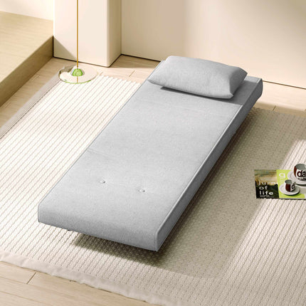 Convertible Sleeper Chair, Adjustable Backrest, Linen Look, Light Grey